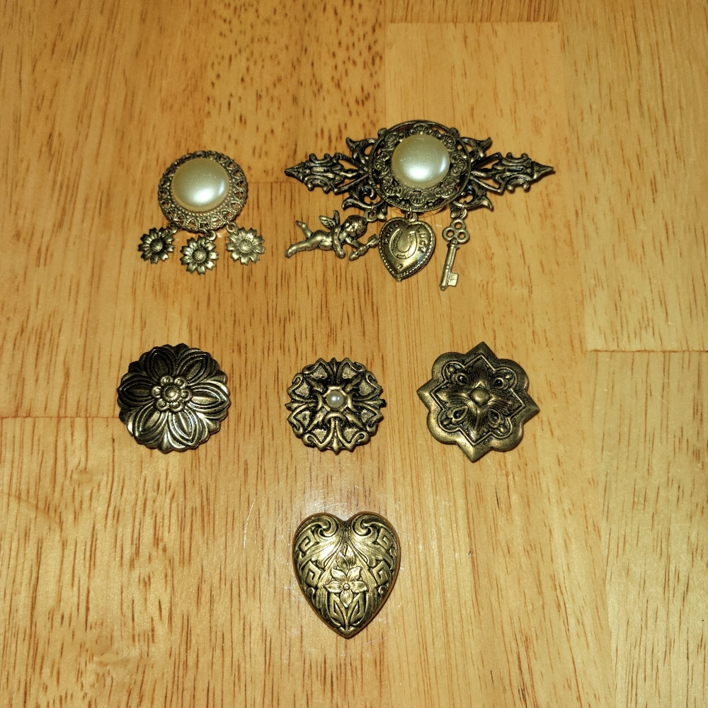 Vintage Gold Button Set (6)